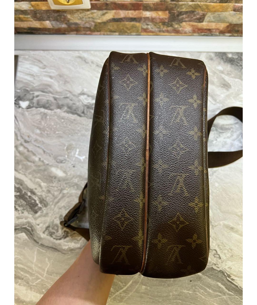 LOUIS VUITTON Коричневая кожаная сумка на плечо, фото 3