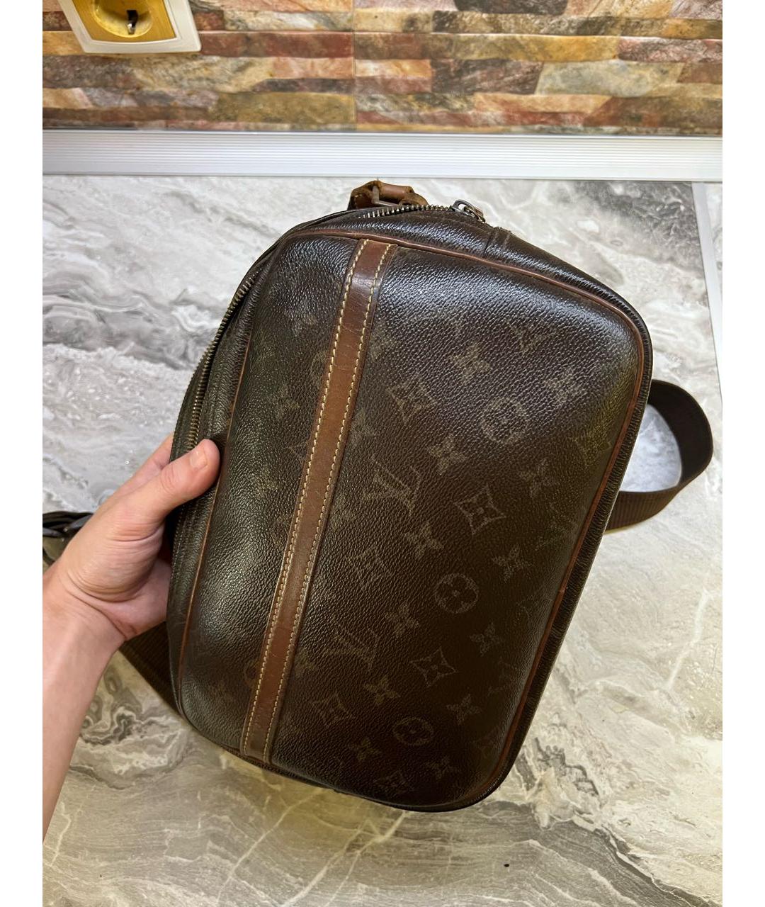 LOUIS VUITTON Коричневая кожаная сумка на плечо, фото 2