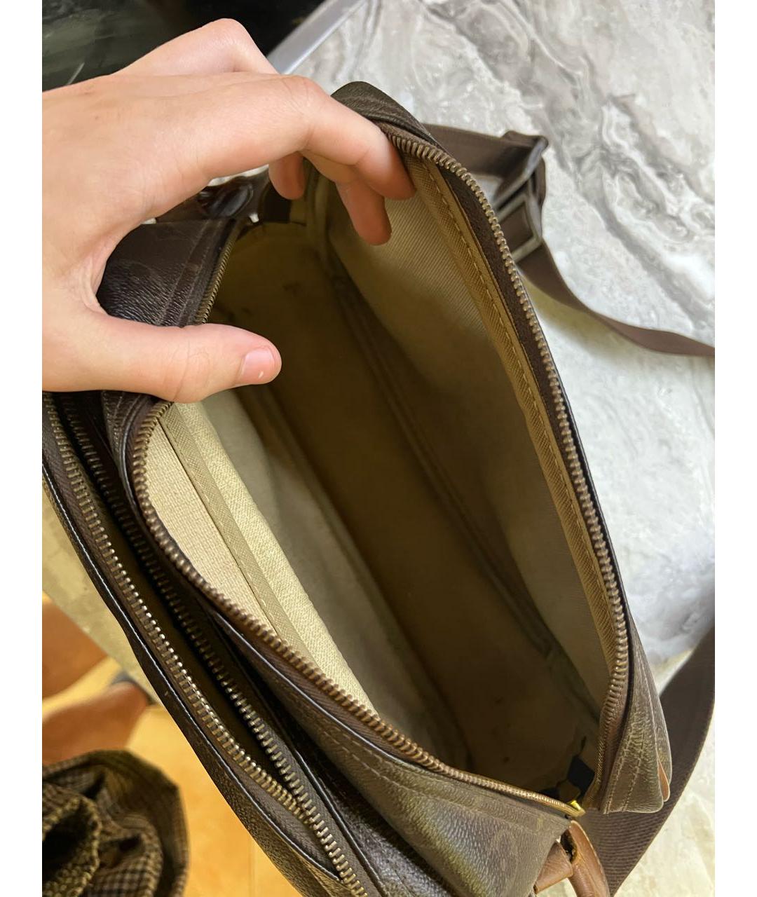 LOUIS VUITTON Коричневая кожаная сумка на плечо, фото 5