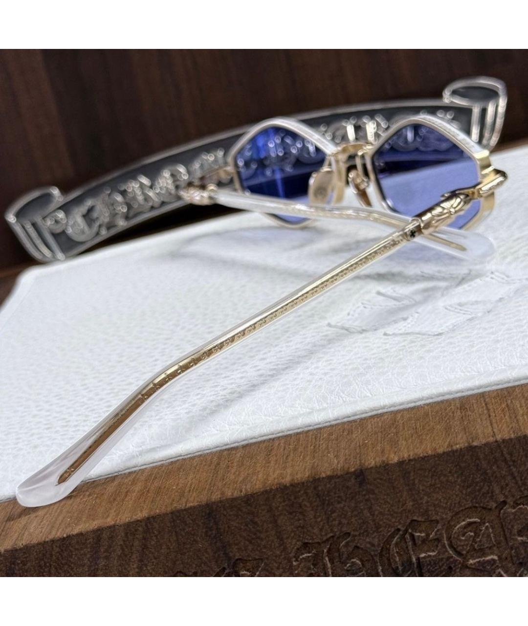 CHROME HEARTS Белые металлические солнцезащитные очки, фото 5