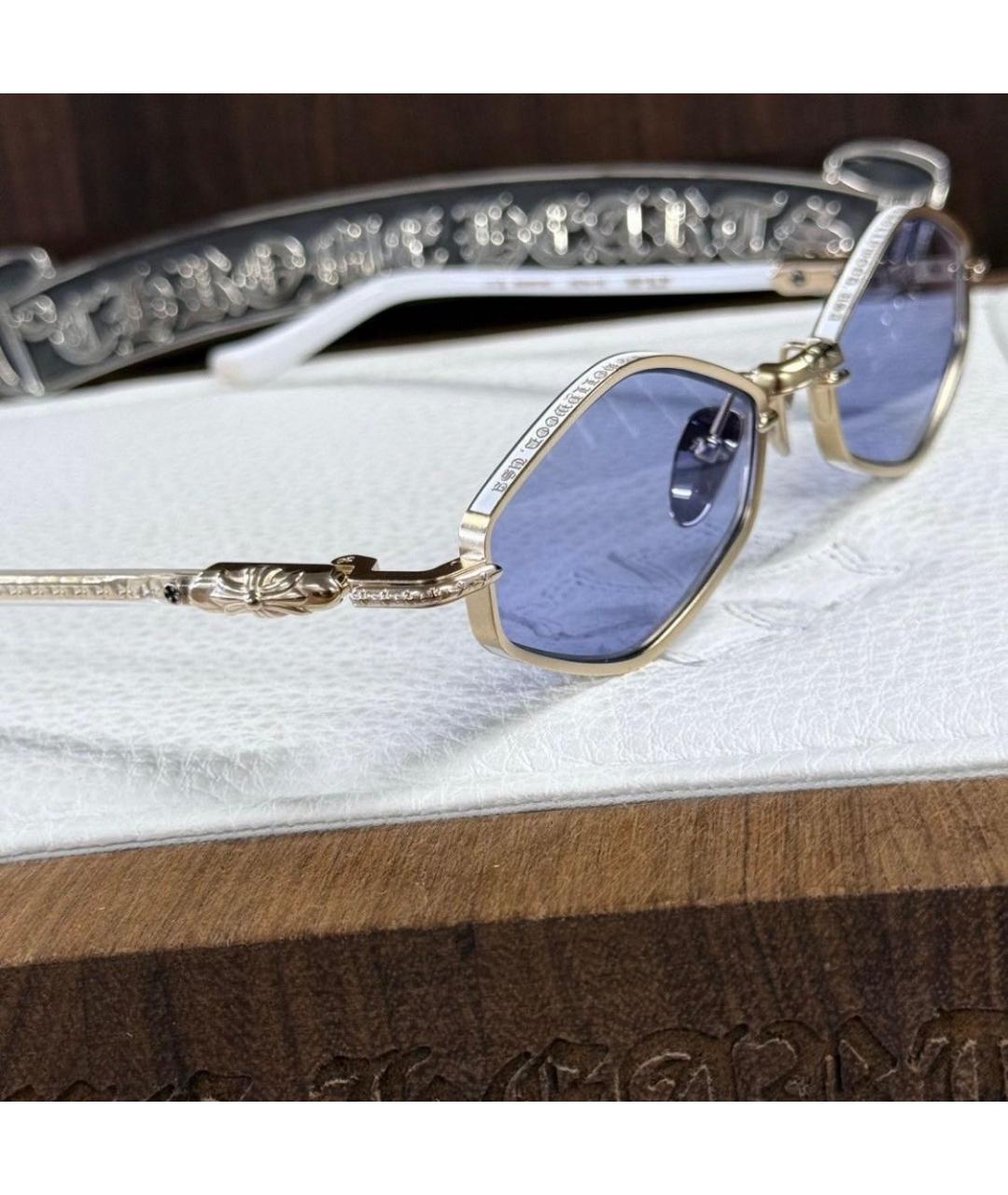 CHROME HEARTS Белые металлические солнцезащитные очки, фото 6