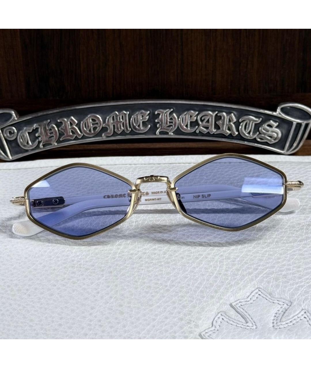 CHROME HEARTS Белые металлические солнцезащитные очки, фото 8