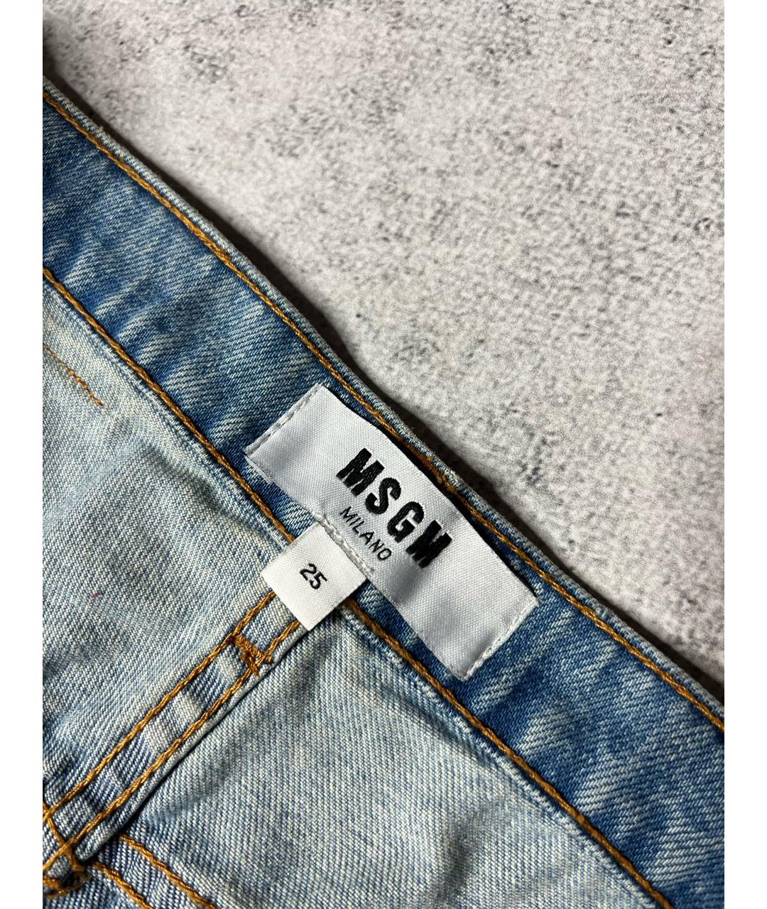 MSGM Голубые хлопковые прямые джинсы, фото 7