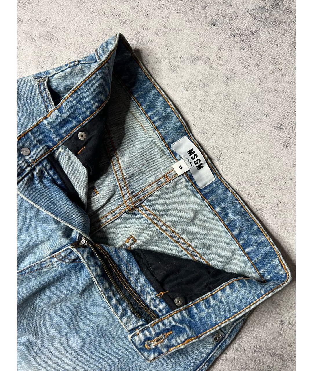 MSGM Голубые хлопковые прямые джинсы, фото 5