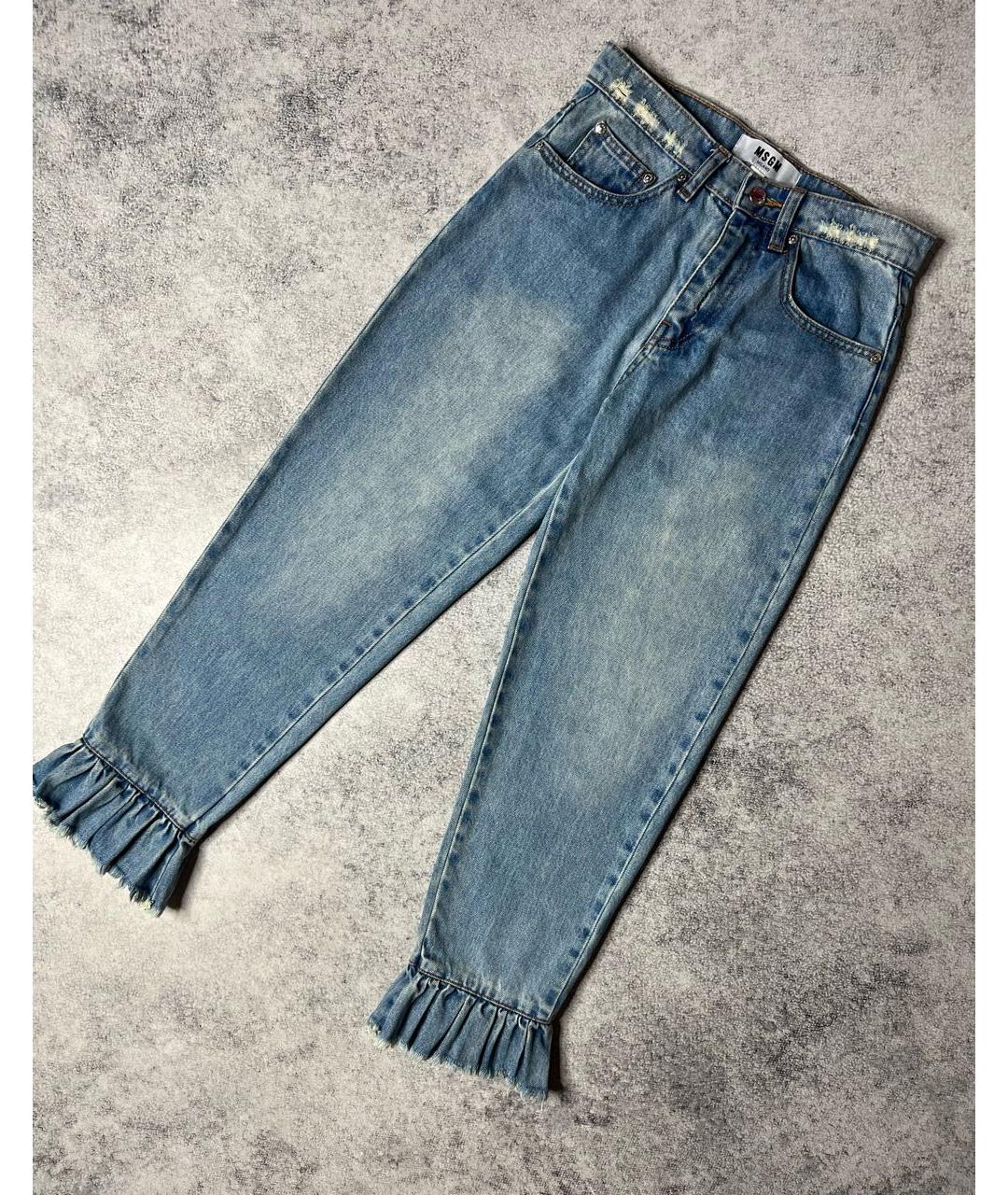 MSGM Голубые хлопковые прямые джинсы, фото 2