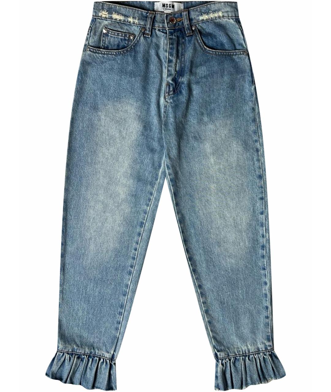 MSGM Голубые хлопковые прямые джинсы, фото 1