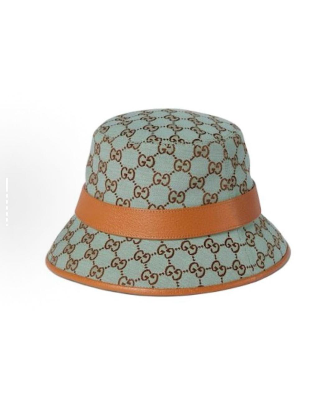 GUCCI Бирюзовая хлопковая панама, фото 4