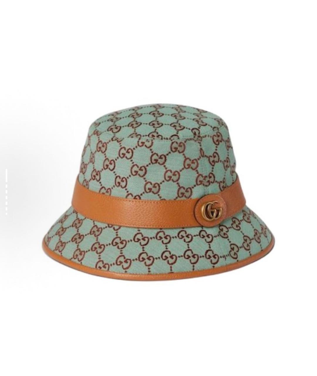 GUCCI Бирюзовая хлопковая панама, фото 2