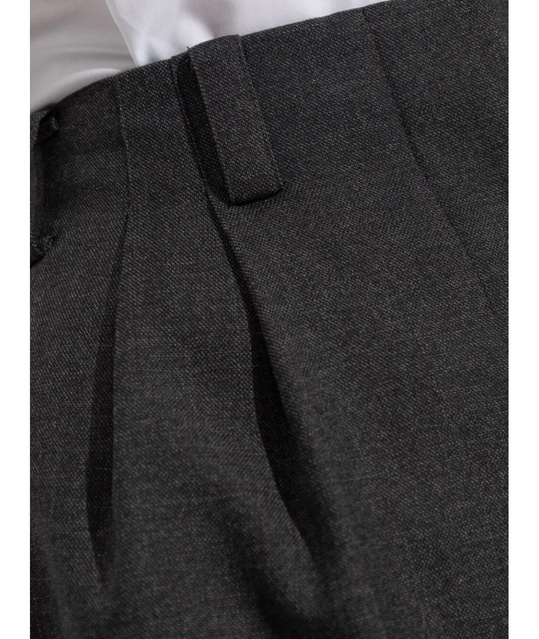 GIVENCHY Антрацитовые шерстяные прямые брюки, фото 5