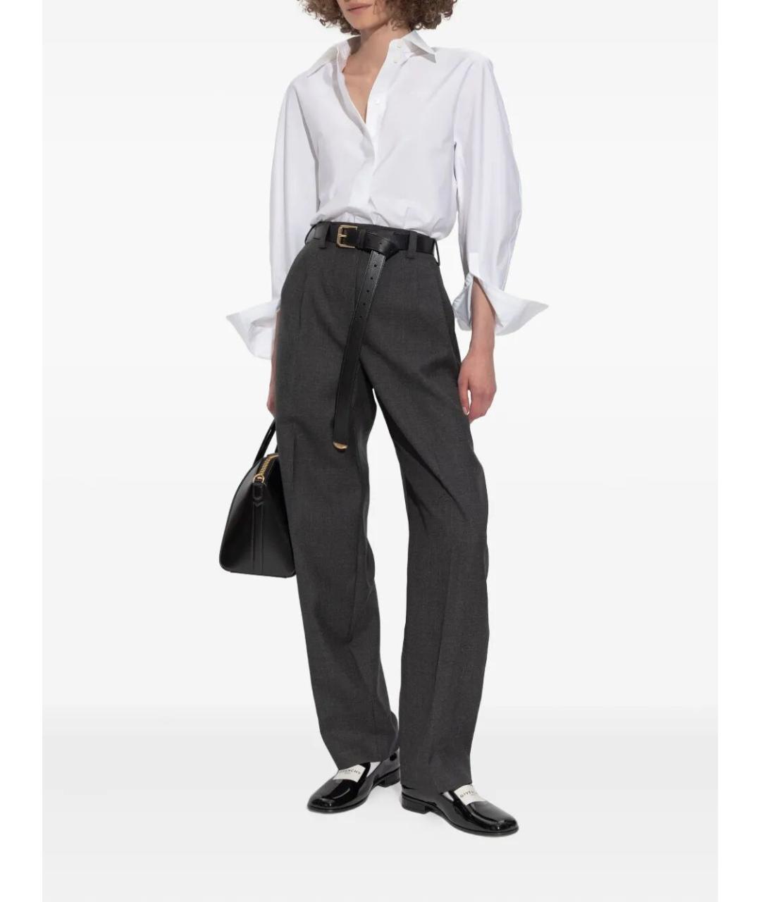 GIVENCHY Антрацитовые шерстяные прямые брюки, фото 2