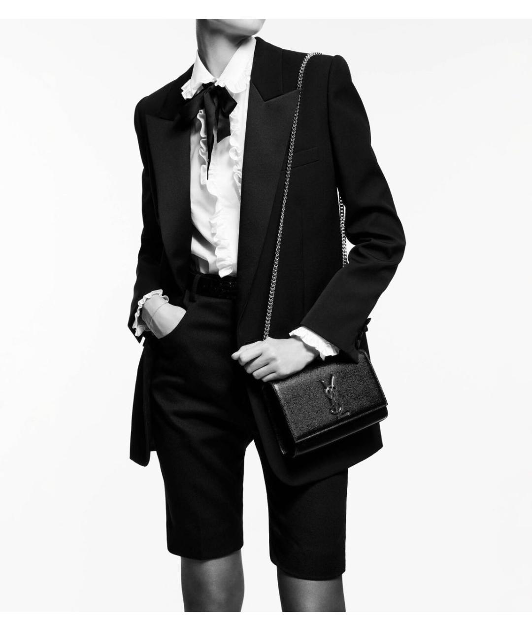 SAINT LAURENT Черная кожаная сумка через плечо, фото 8