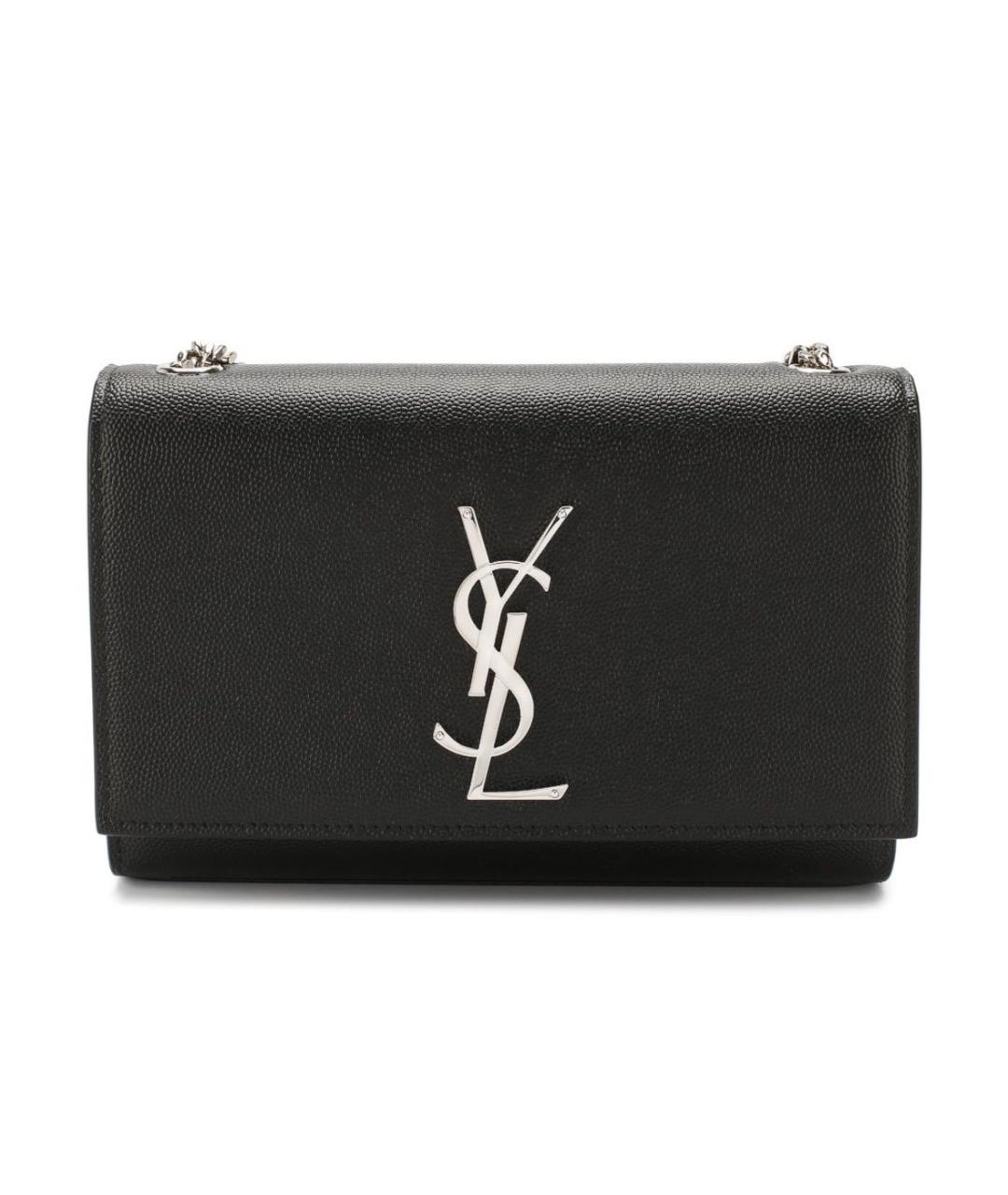 SAINT LAURENT Черная кожаная сумка через плечо, фото 6