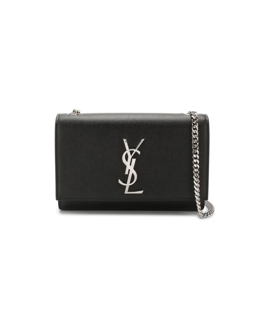 SAINT LAURENT Черная кожаная сумка через плечо, фото 1