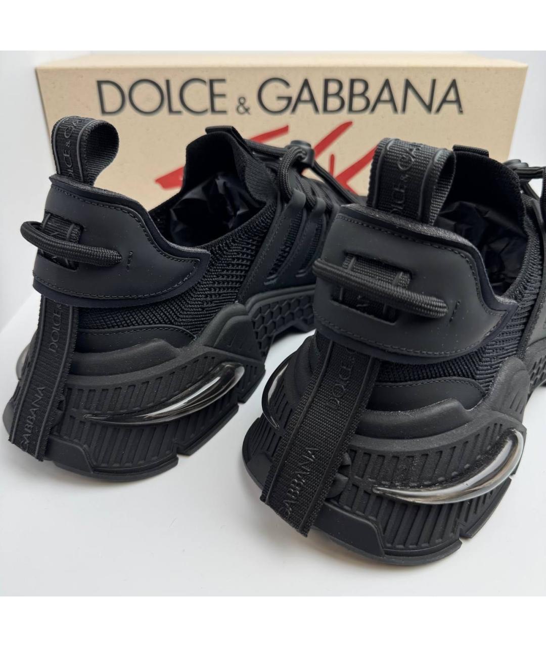 DOLCE&GABBANA Черные текстильные низкие кроссовки / кеды, фото 3