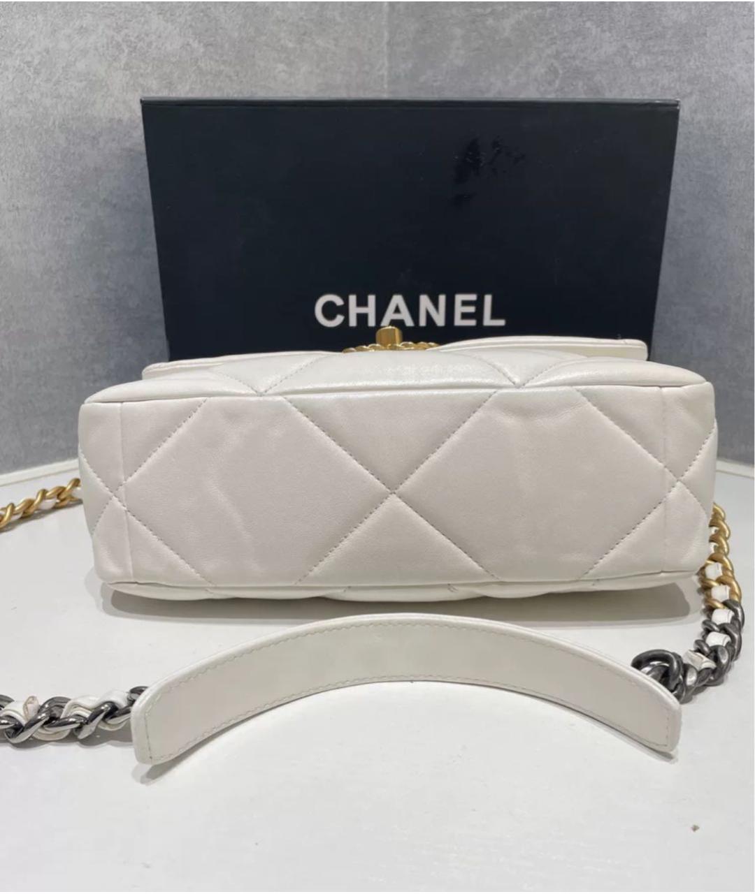 CHANEL Белая кожаная сумка через плечо, фото 6
