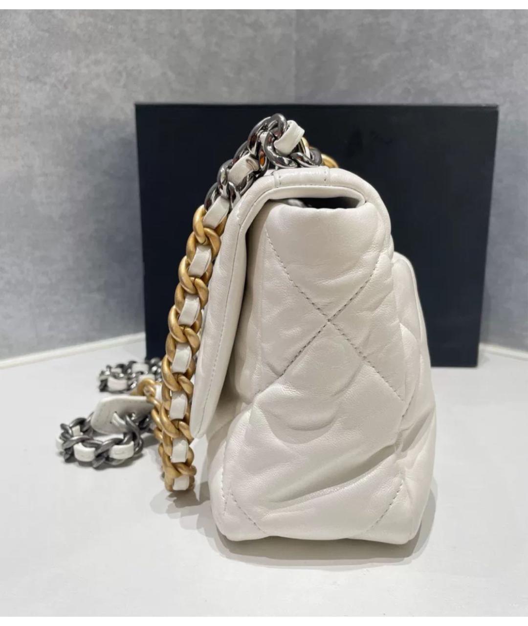 CHANEL Белая кожаная сумка через плечо, фото 4