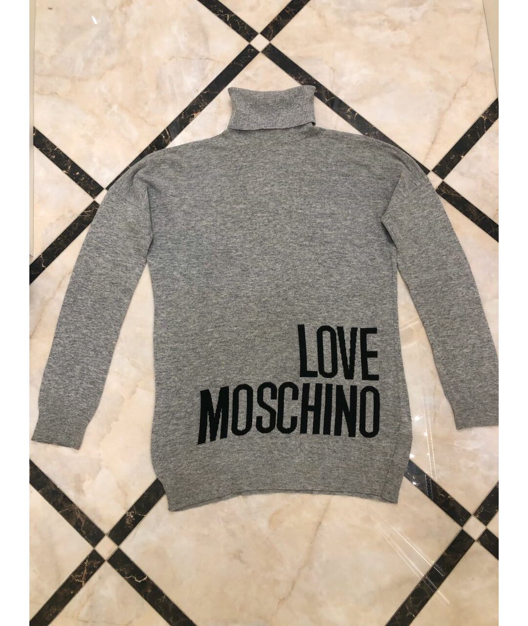 LOVE MOSCHINO Серый полиамидовый джемпер / свитер, фото 8