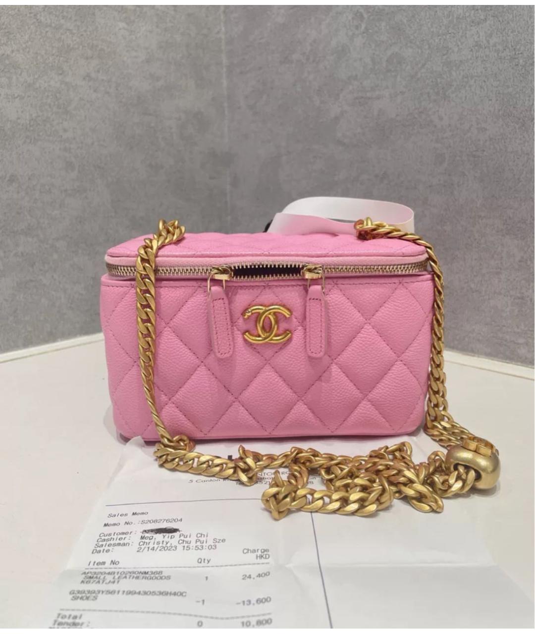CHANEL Розовая кожаная сумка через плечо, фото 8