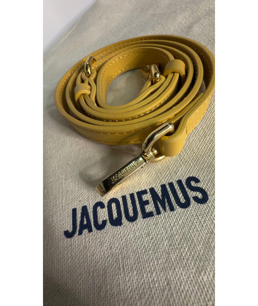 JACQUEMUS Желтая кожаная сумка через плечо, фото 6