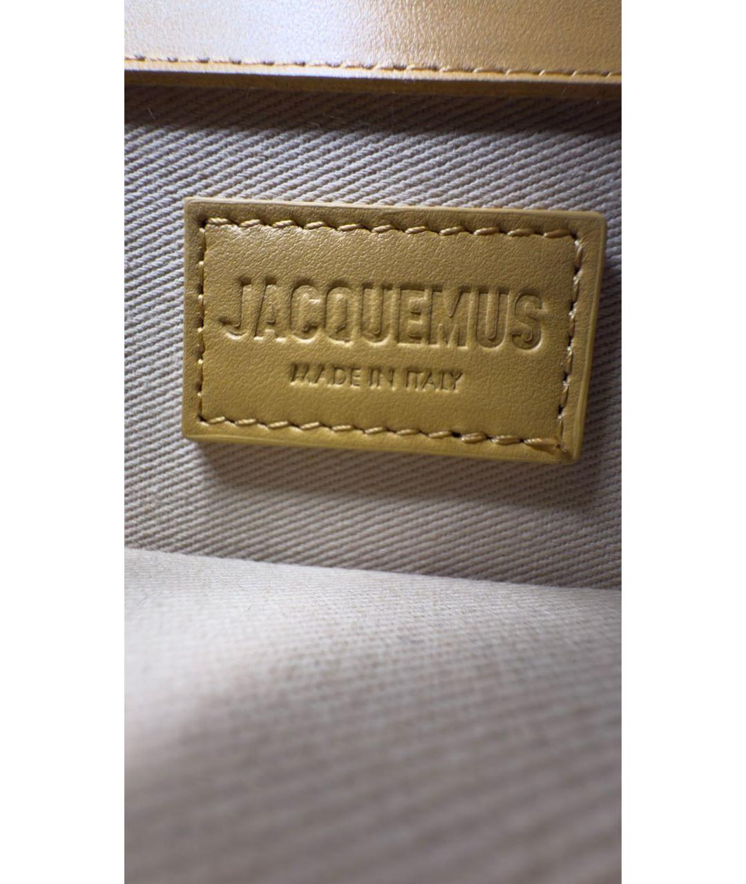 JACQUEMUS Желтая кожаная сумка через плечо, фото 7