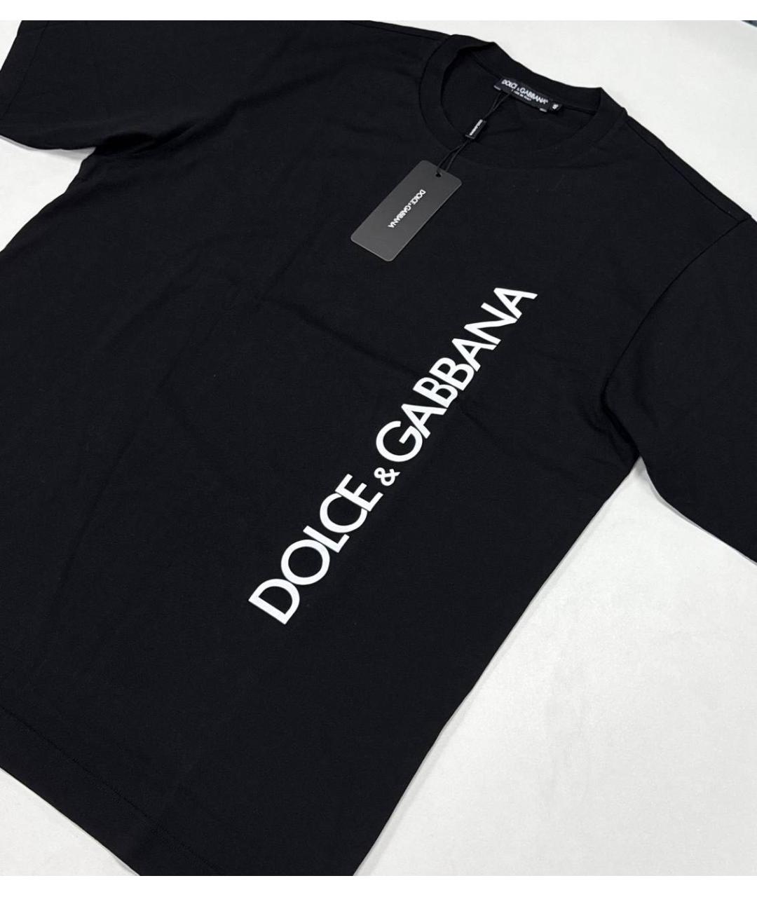 DOLCE&GABBANA Черная хлопковая футболка, фото 3