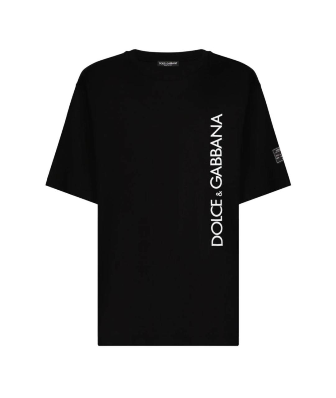 DOLCE&GABBANA Черная хлопковая футболка, фото 4