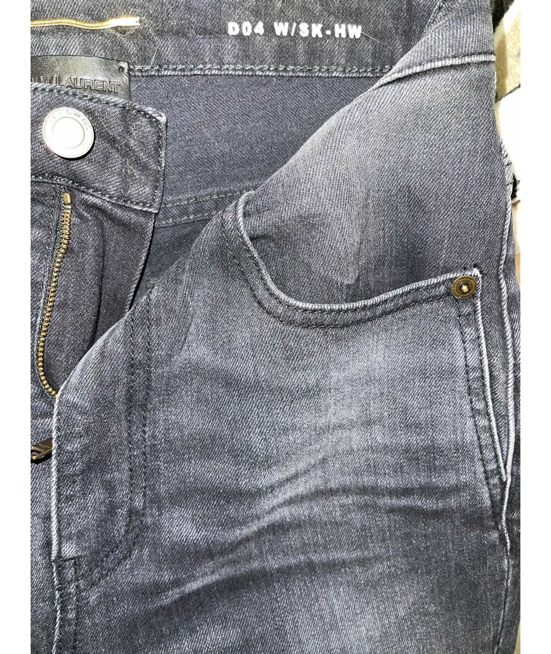 SAINT LAURENT Антрацитовые джинсы слим, фото 4