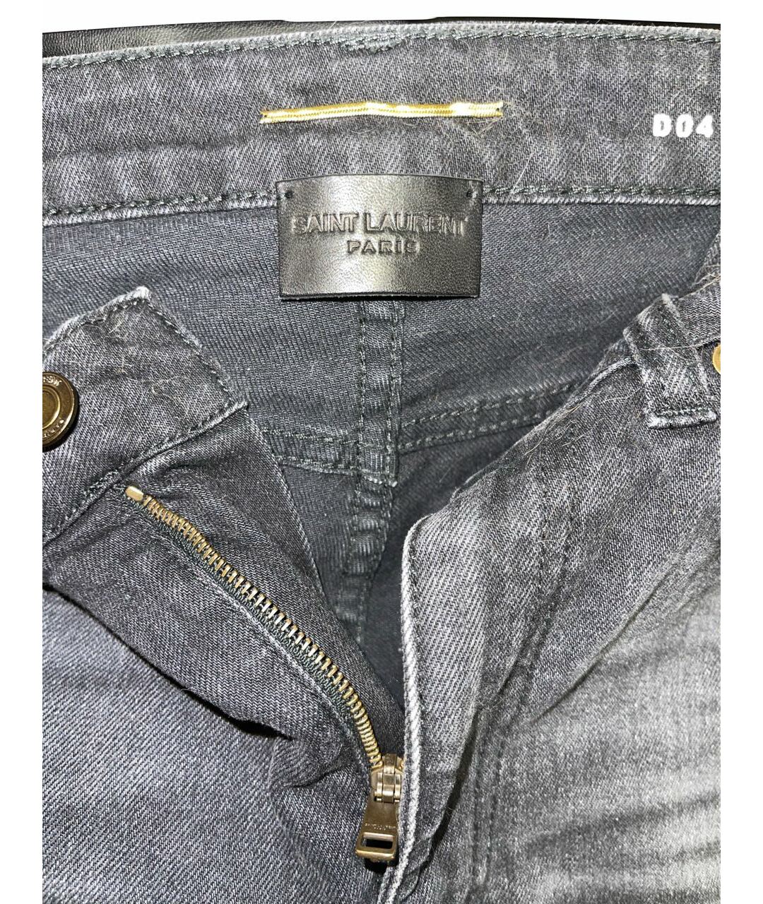 SAINT LAURENT Антрацитовые джинсы слим, фото 3