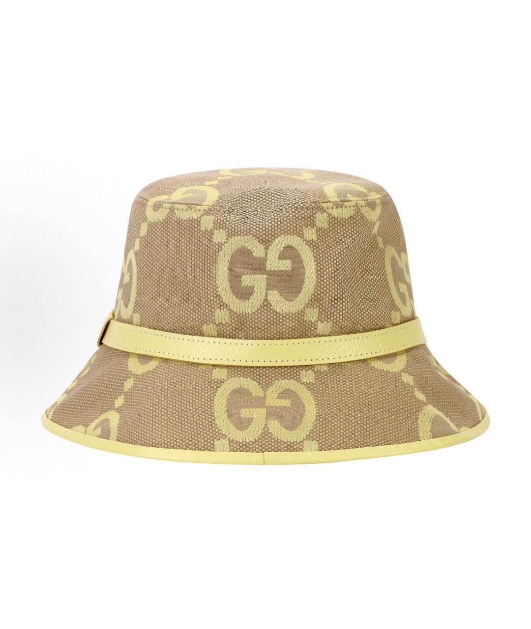 GUCCI Желтая хлопковая панама, фото 4
