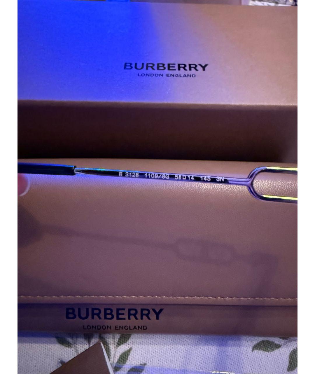 BURBERRY Золотые металлические солнцезащитные очки, фото 4