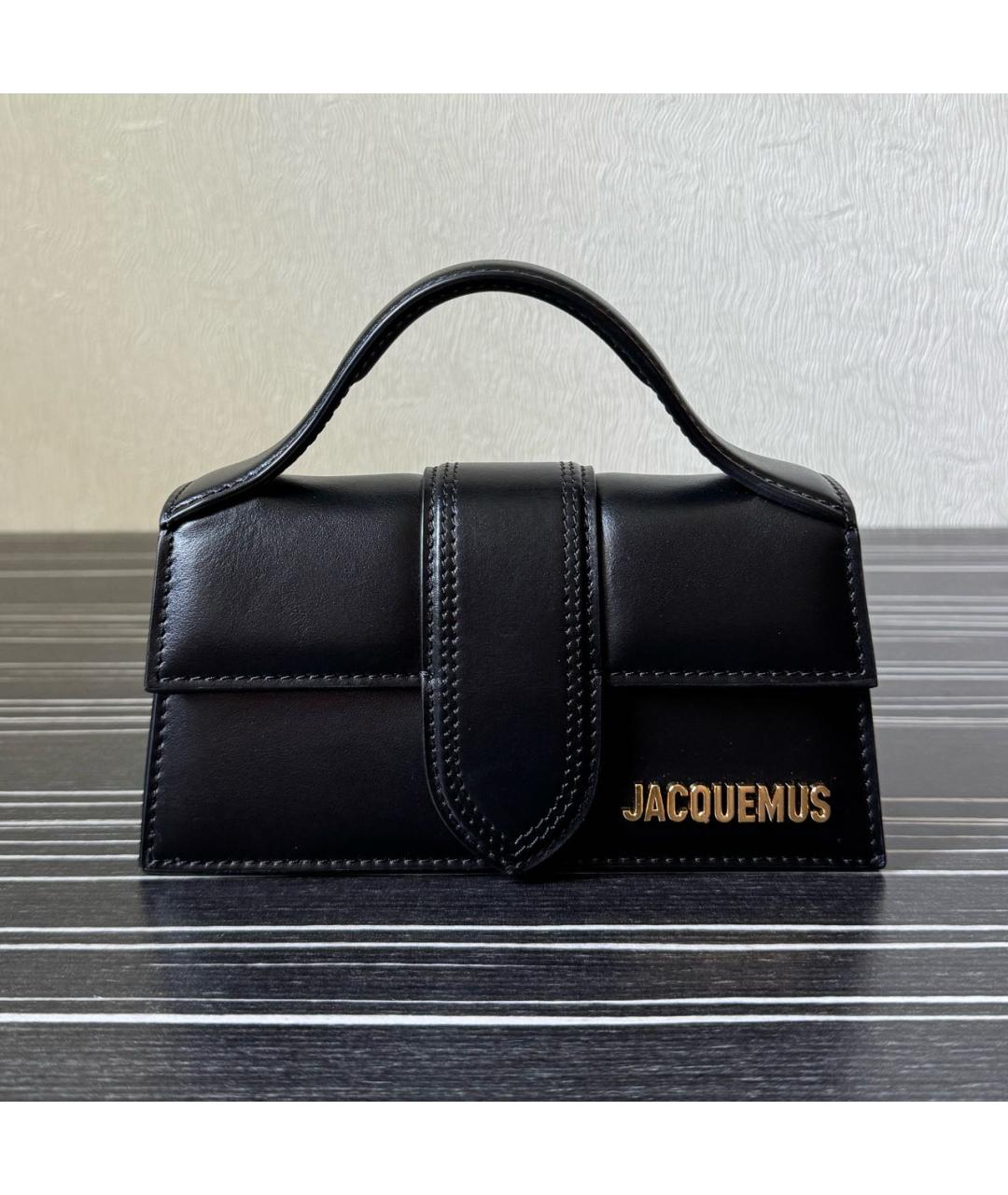 JACQUEMUS Черная кожаная сумка через плечо, фото 8
