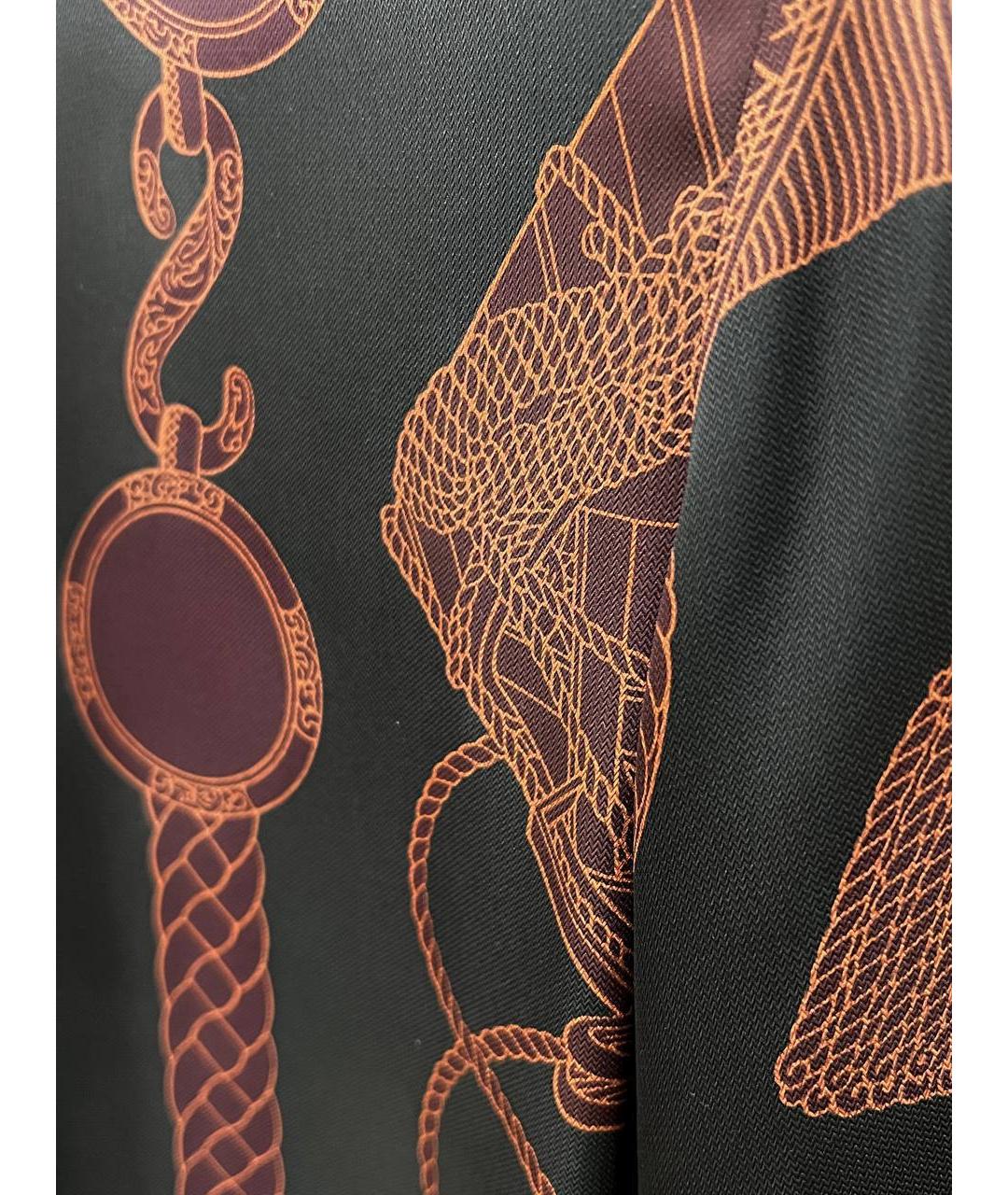 HERMES Бордовое шелковое повседневное платье, фото 4