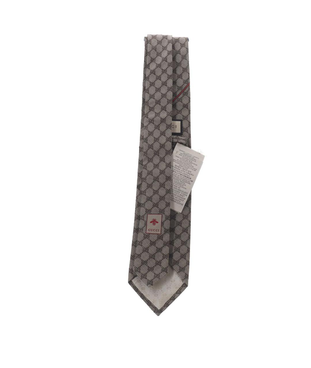 GUCCI Бежевый шелковый галстук, фото 3