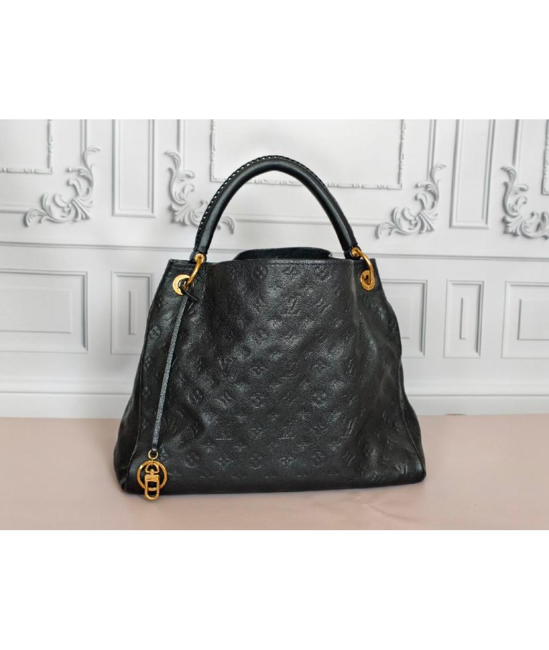 LOUIS VUITTON Черная кожаная сумка тоут, фото 2