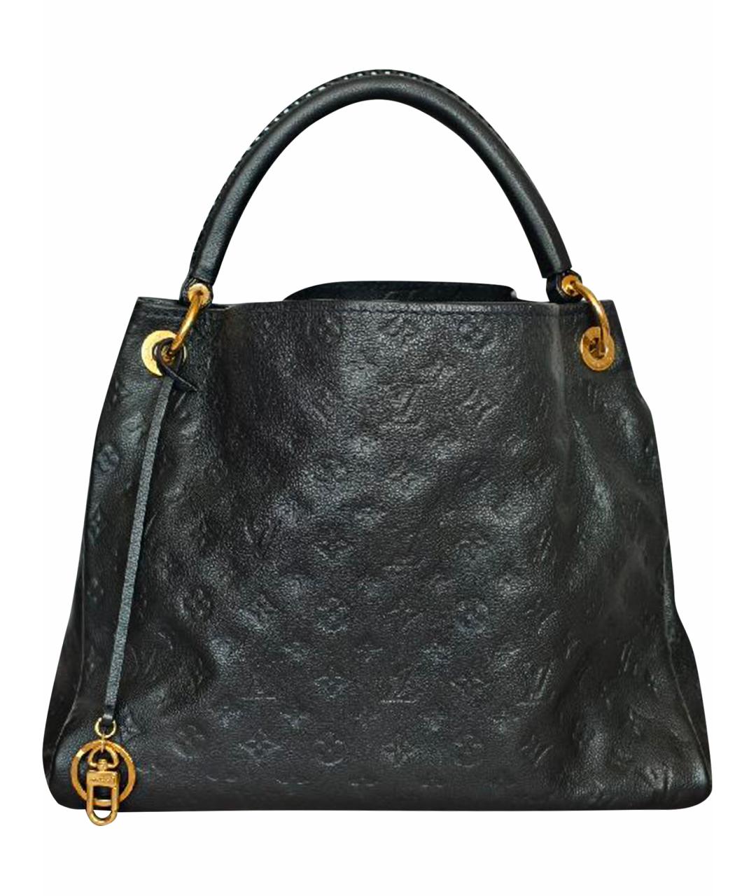 LOUIS VUITTON Черная кожаная сумка тоут, фото 1
