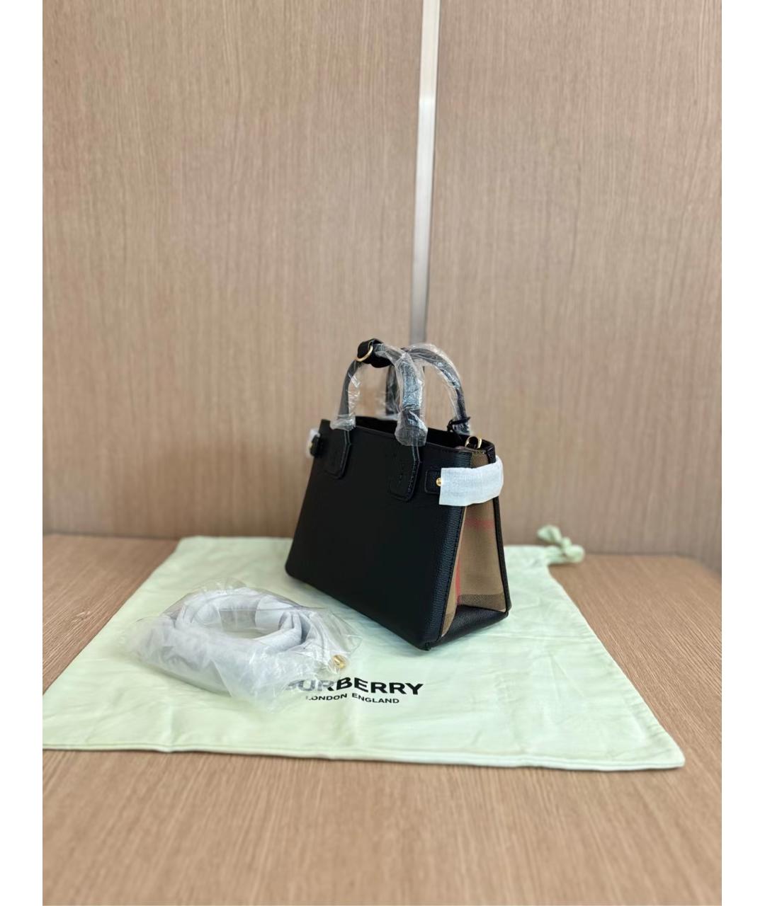BURBERRY Черная кожаная сумка через плечо, фото 4