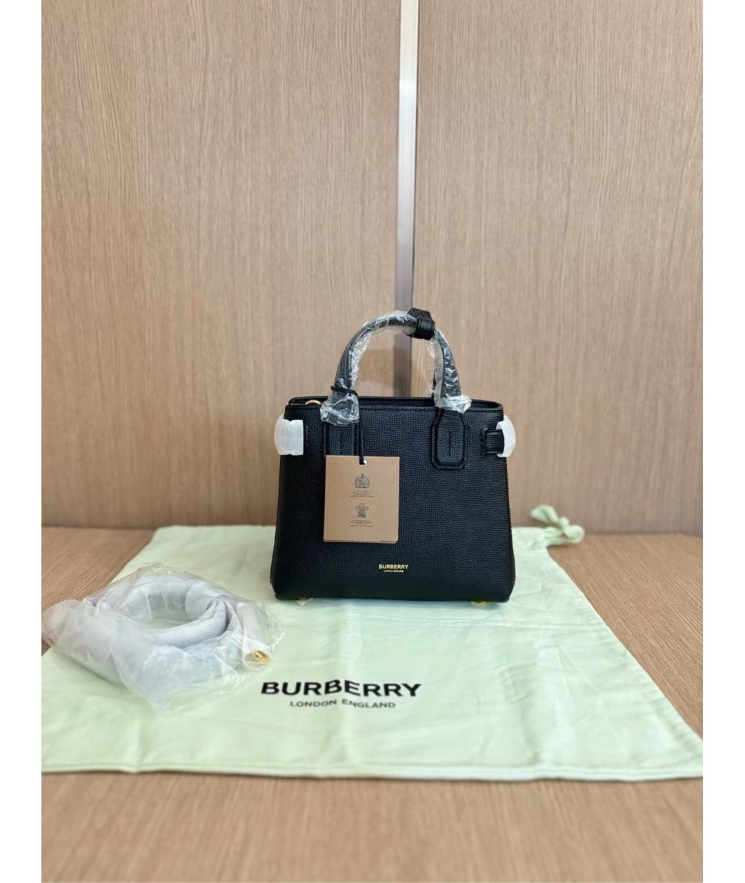BURBERRY Черная кожаная сумка через плечо, фото 2