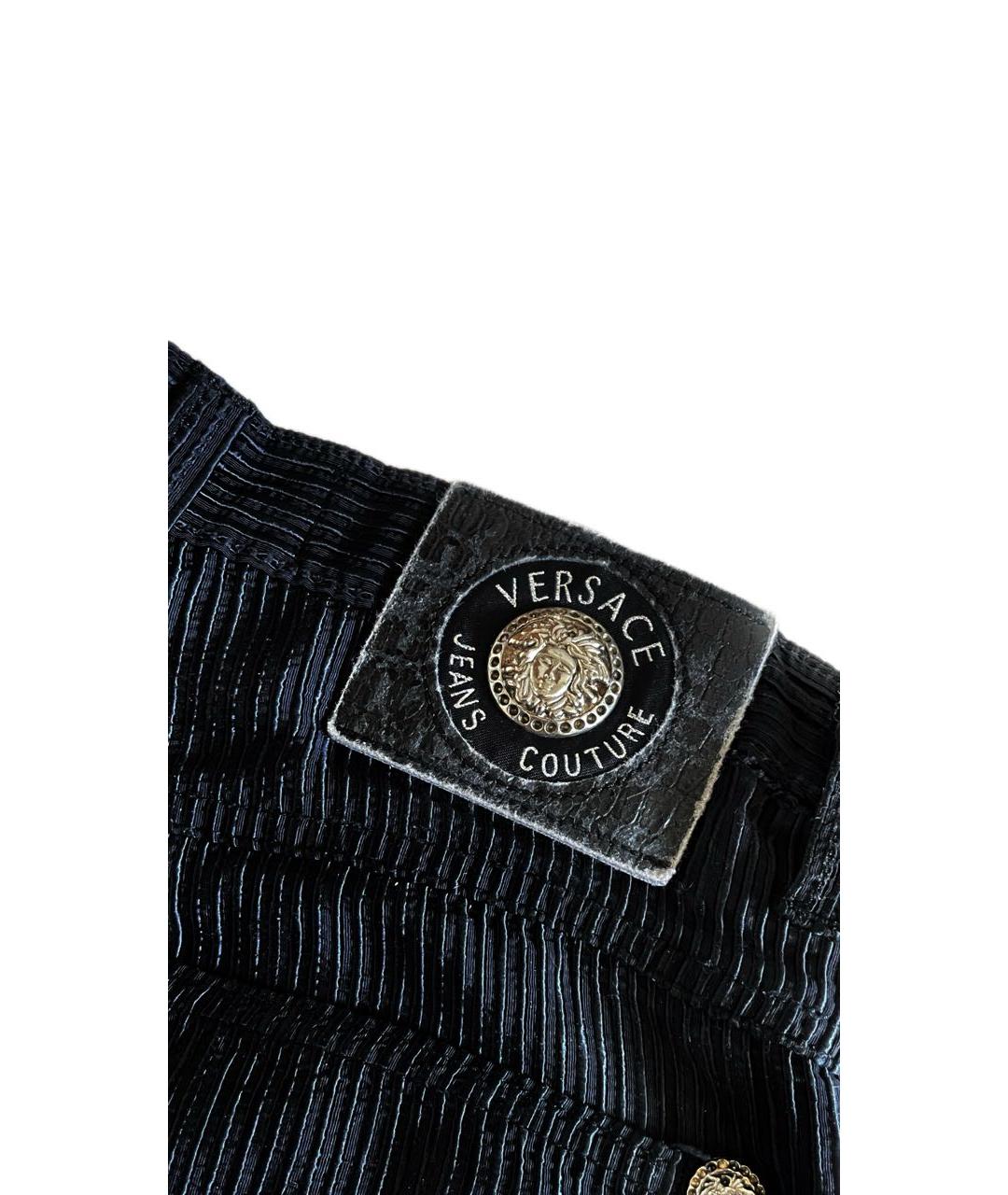 VERSACE JEANS COUTURE Черные хлопковые джинсы слим, фото 6