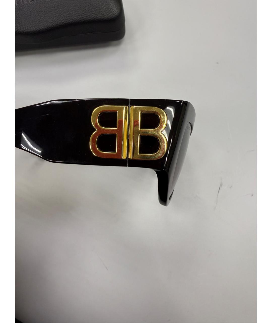 BALENCIAGA Черные пластиковые солнцезащитные очки, фото 3