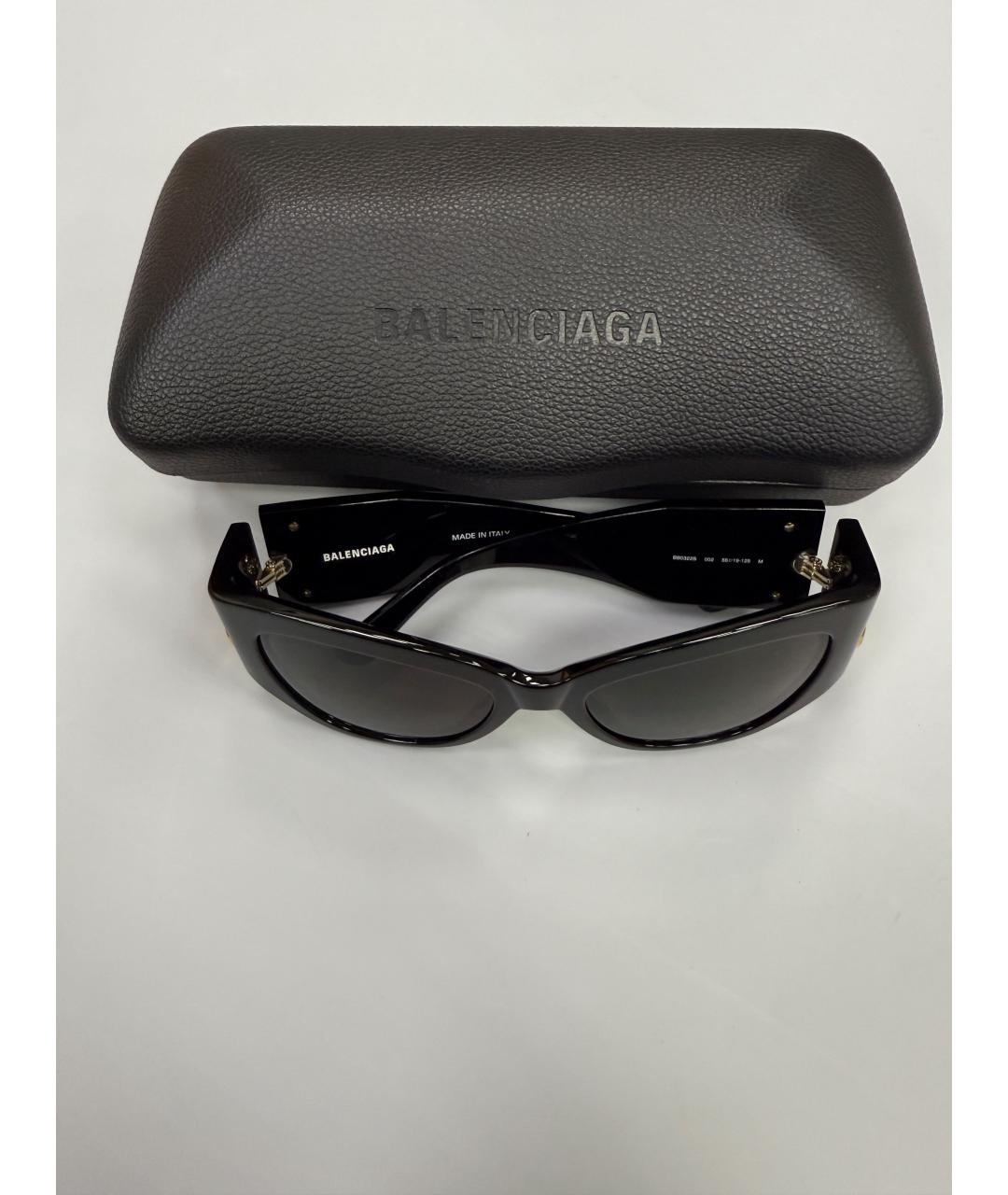 BALENCIAGA Черные пластиковые солнцезащитные очки, фото 5