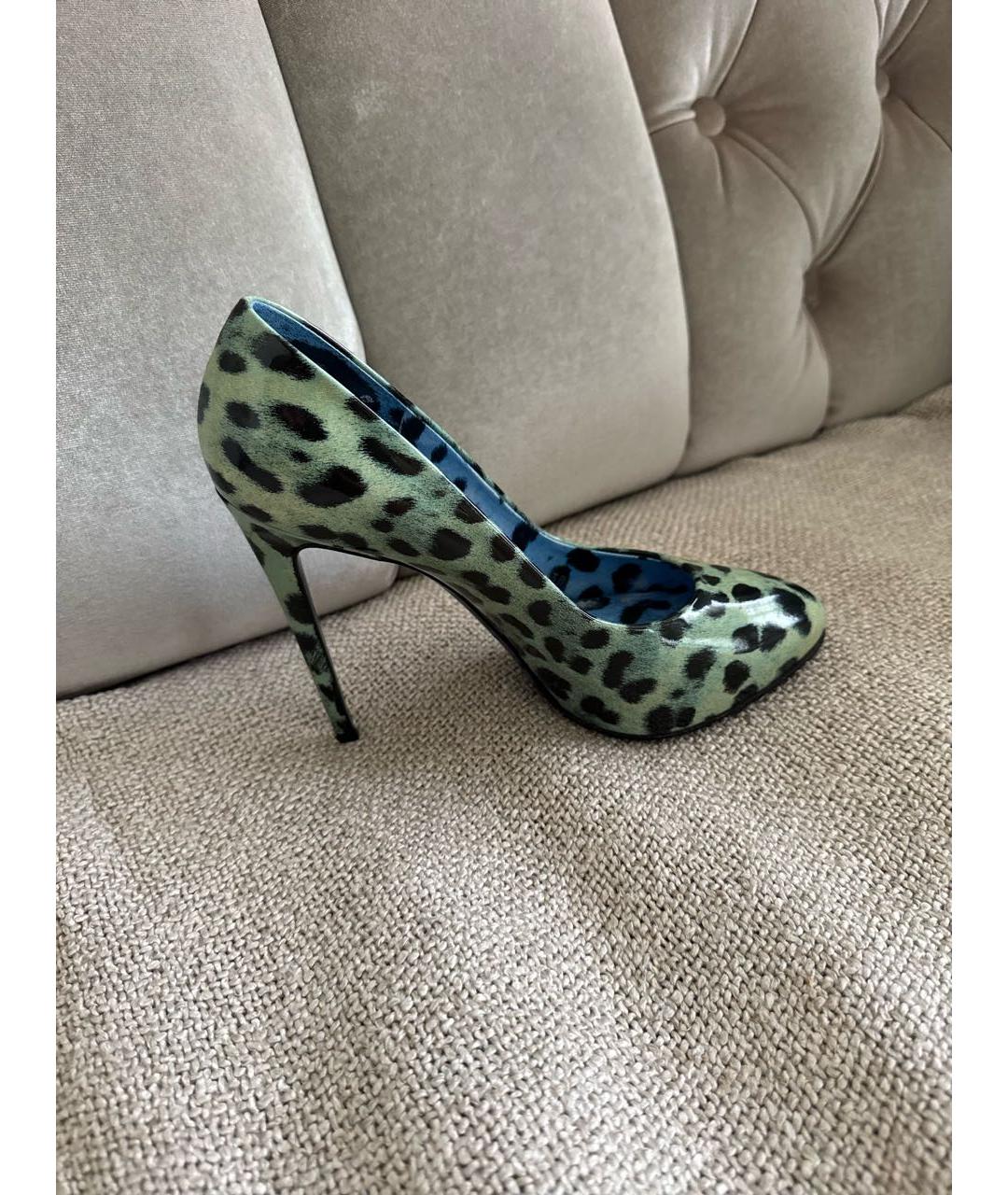 DOLCE&GABBANA Бирюзовые туфли из лакированной кожи, фото 5