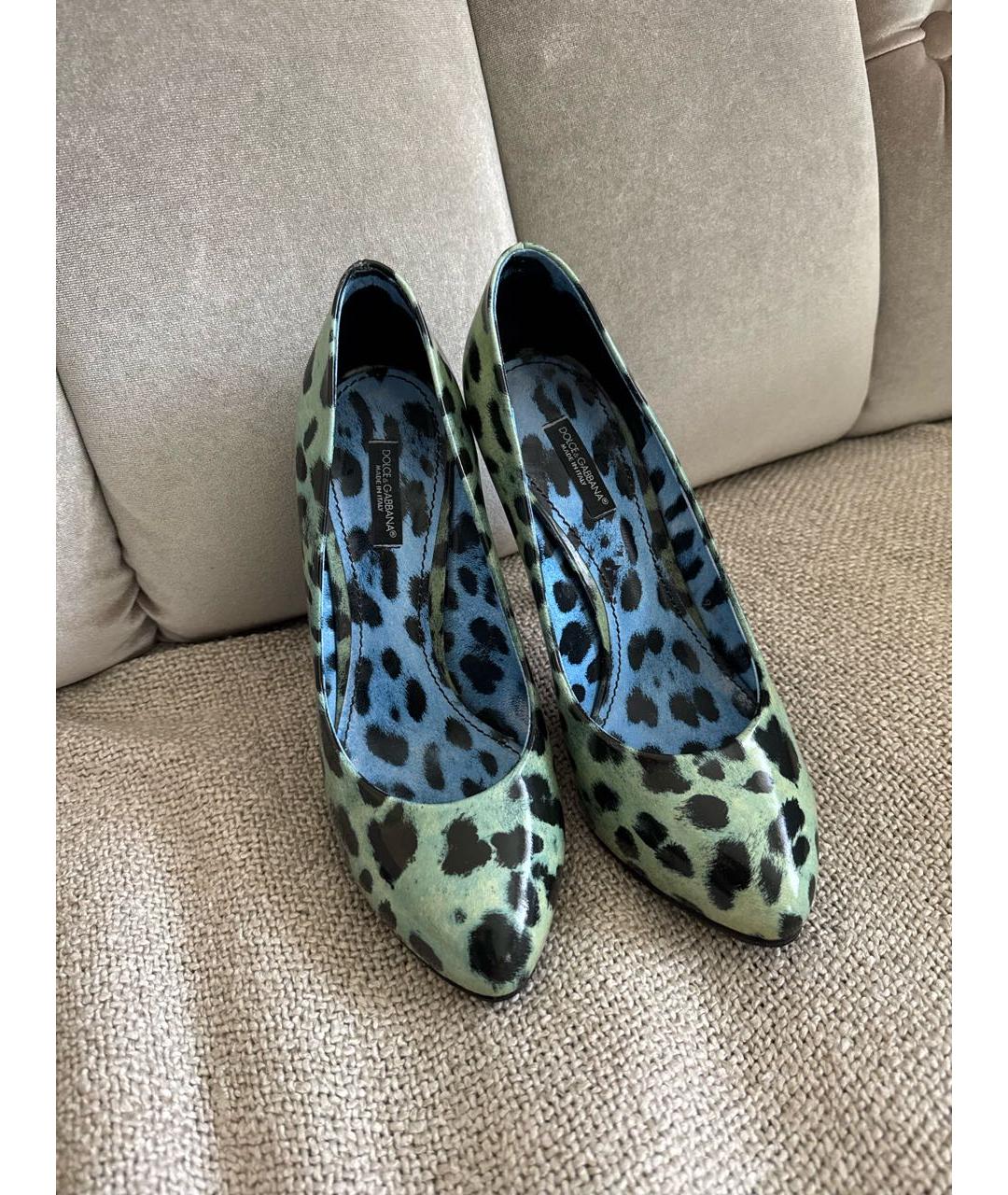 DOLCE&GABBANA Бирюзовые туфли из лакированной кожи, фото 2