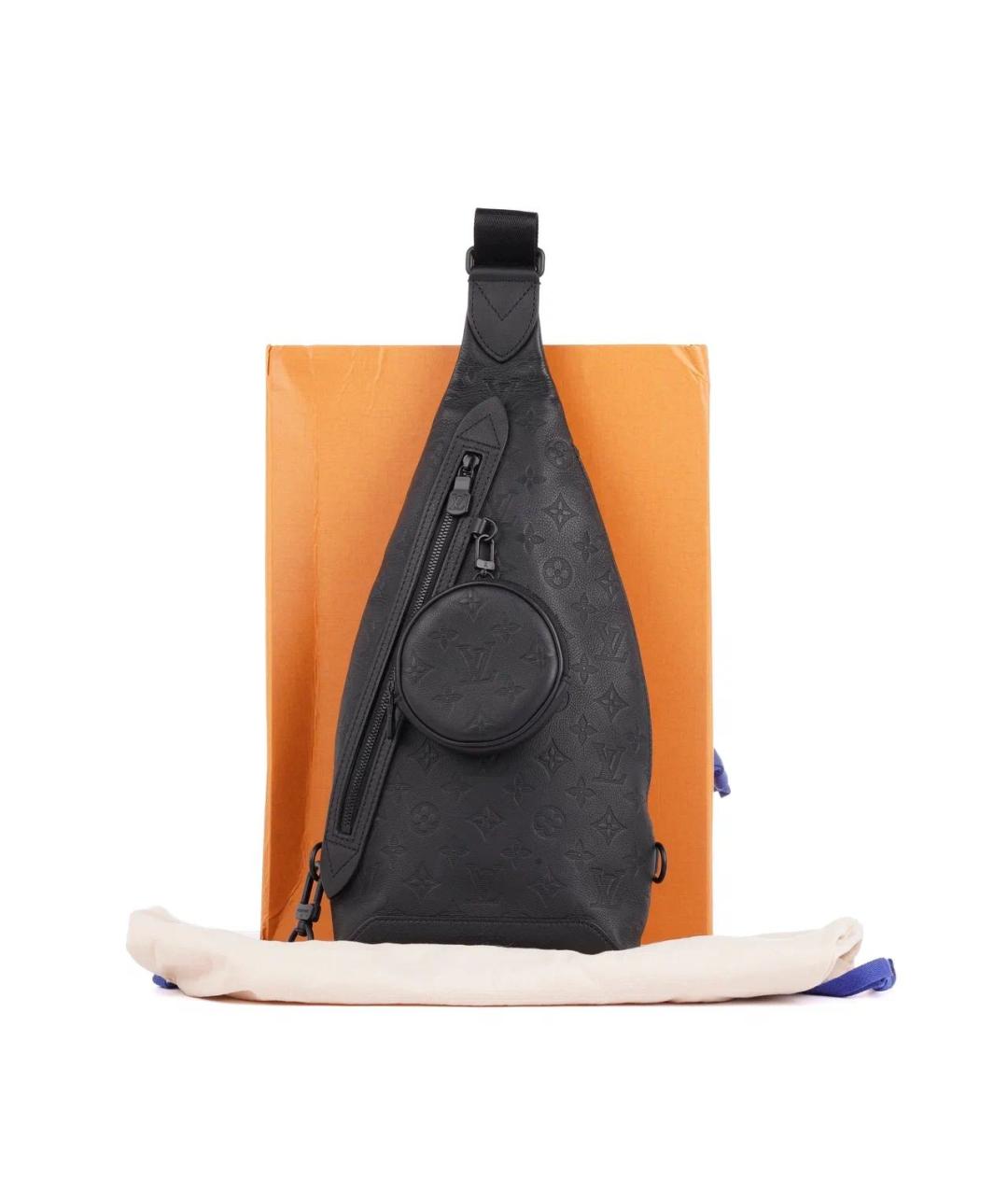 LOUIS VUITTON Черная кожаная сумка на плечо, фото 2