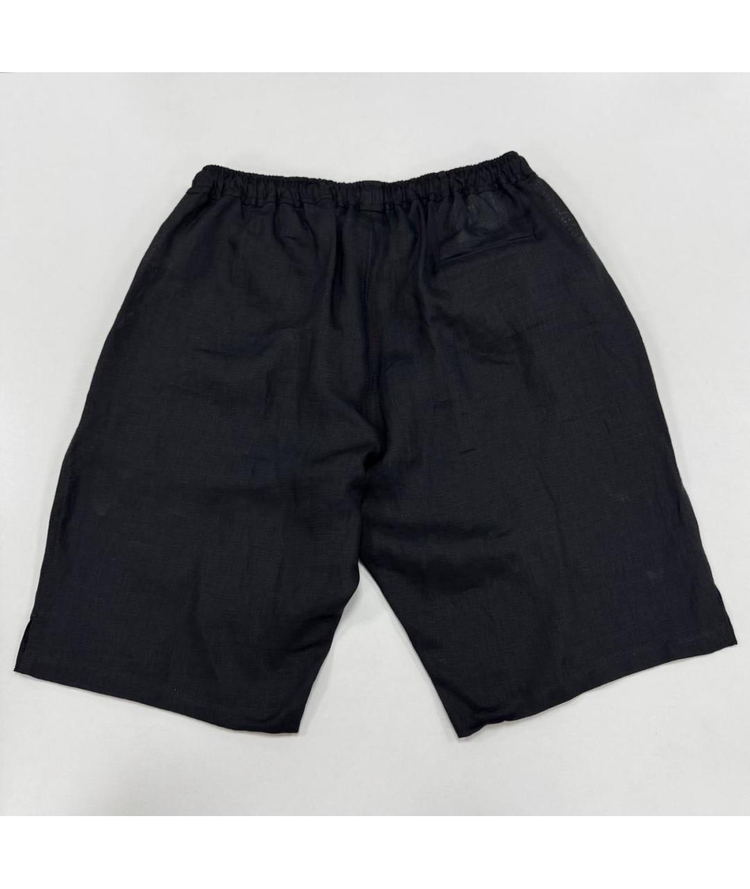 KITON Черные льняные шорты, фото 3