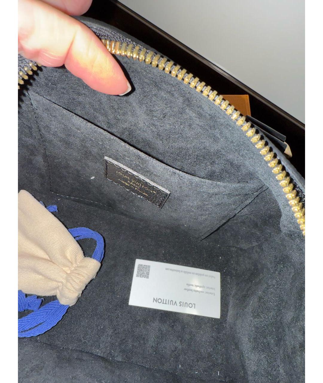 LOUIS VUITTON Черная кожаная сумка через плечо, фото 4