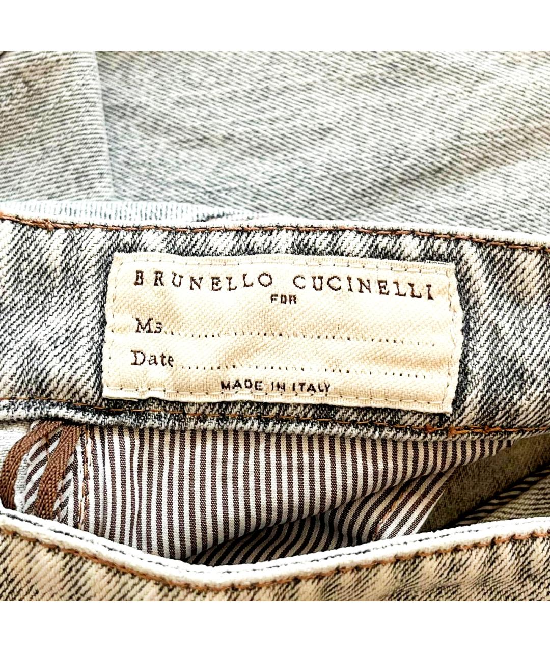 BRUNELLO CUCINELLI Серые хлопковые прямые джинсы, фото 5
