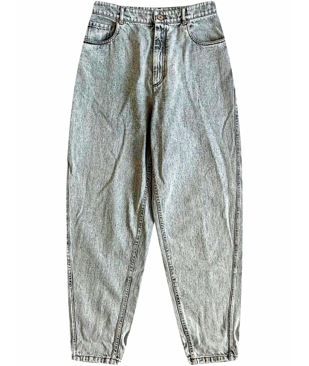BRUNELLO CUCINELLI Серые хлопковые прямые джинсы, фото 1