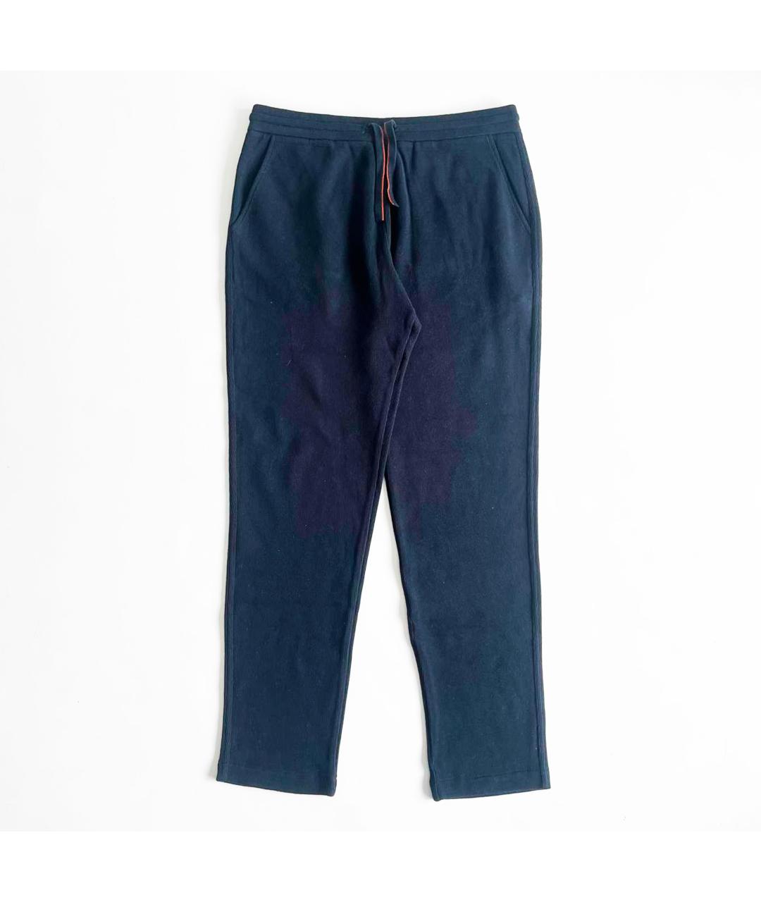 LORO PIANA Синие хлопковые повседневные брюки, фото 2