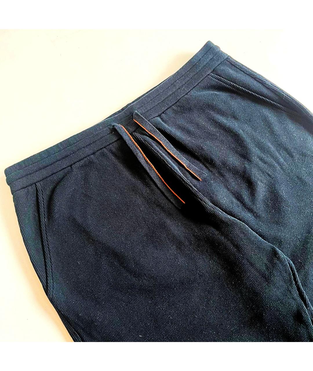 LORO PIANA Синие хлопковые повседневные брюки, фото 4