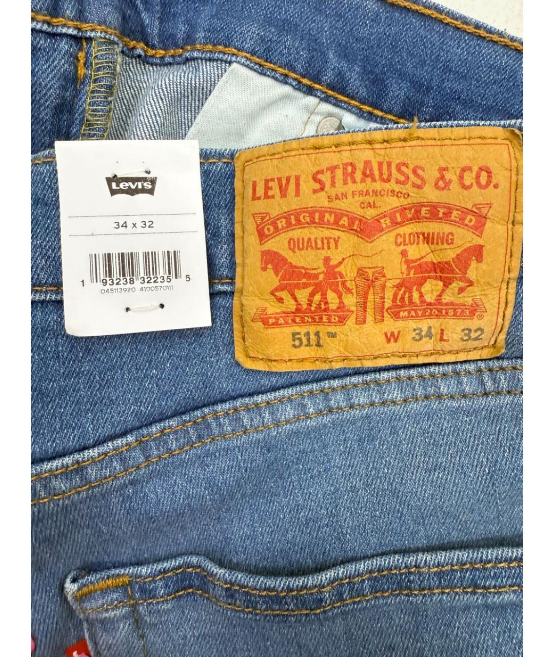 LEVI'S Голубые джинсы скинни, фото 3